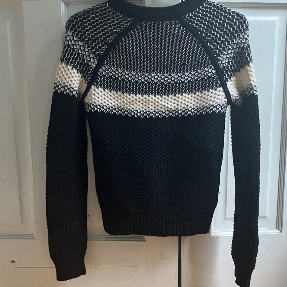Theory Black and White Knit Sweater